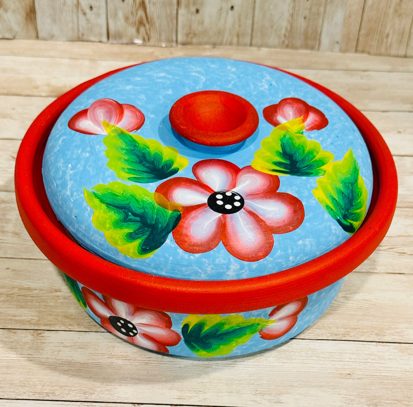 Tortillero oh Cazuela de Barro Mexicano Mexican Terra Cota Tortilla Warmer or Casserole