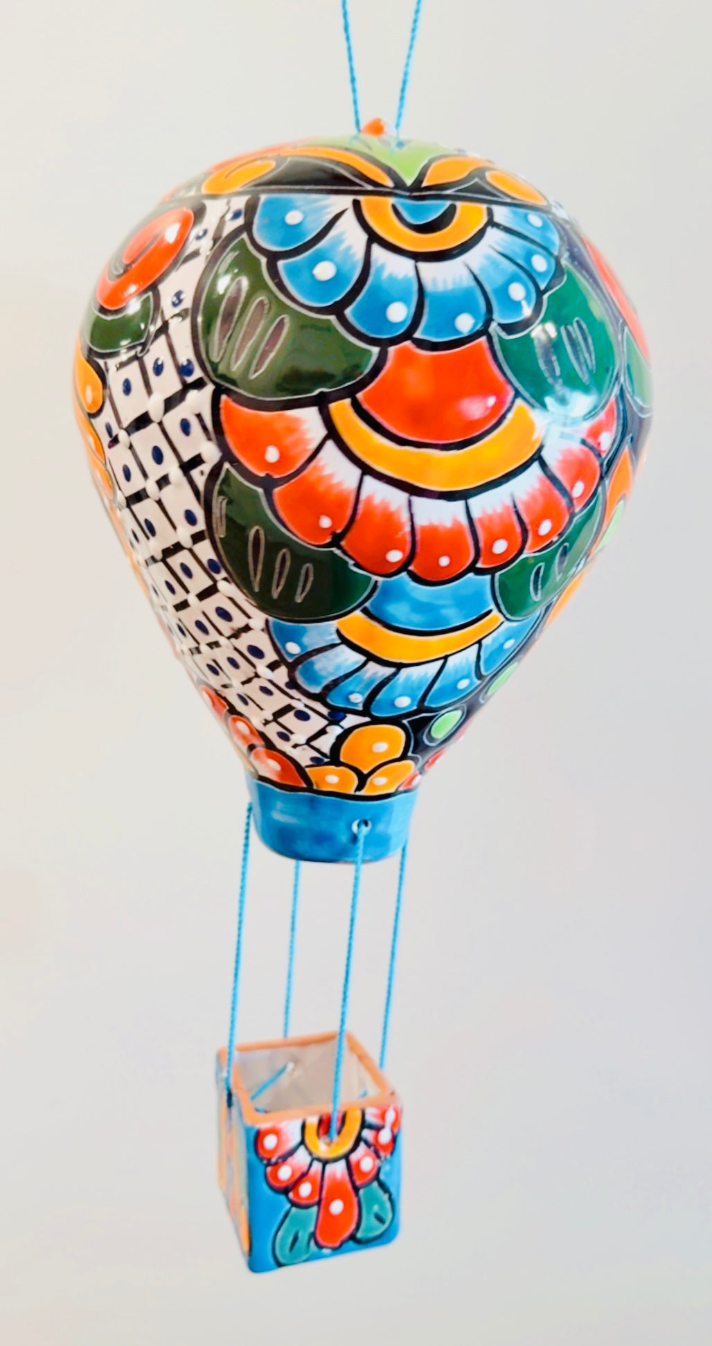 Mexican Talavera Hot Air Ballon Ceramic Hanging Decor Globo Aerostático Mexicano de Talavera Globo de Aire