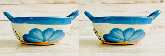 2 Terra Cota Mexican Clay Salsa Bowls 2 Platos Salseros de Barro