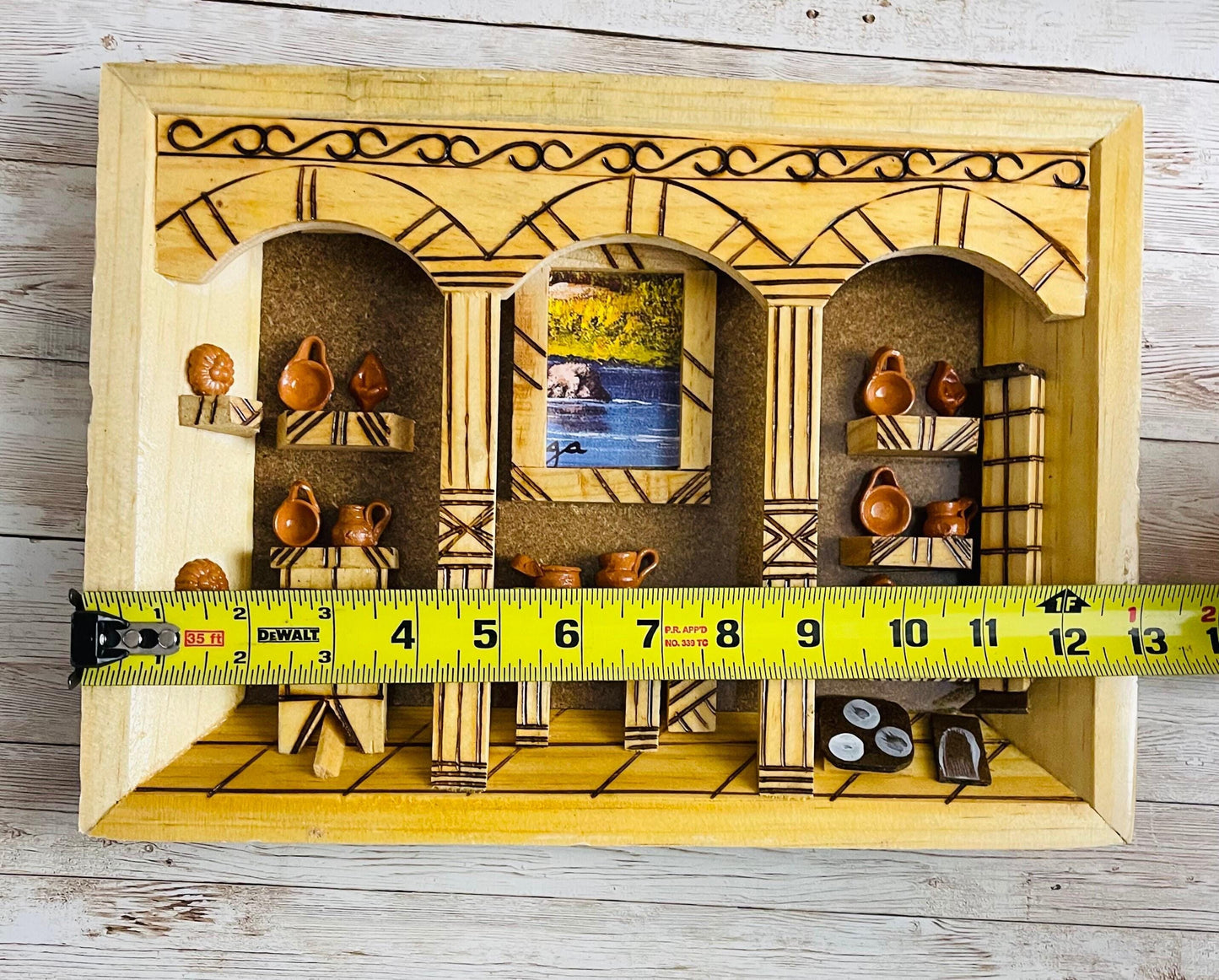 Mexican Kitchen Frame with Miniature Accessories Cuadro de Cocina Trastero Mexicano