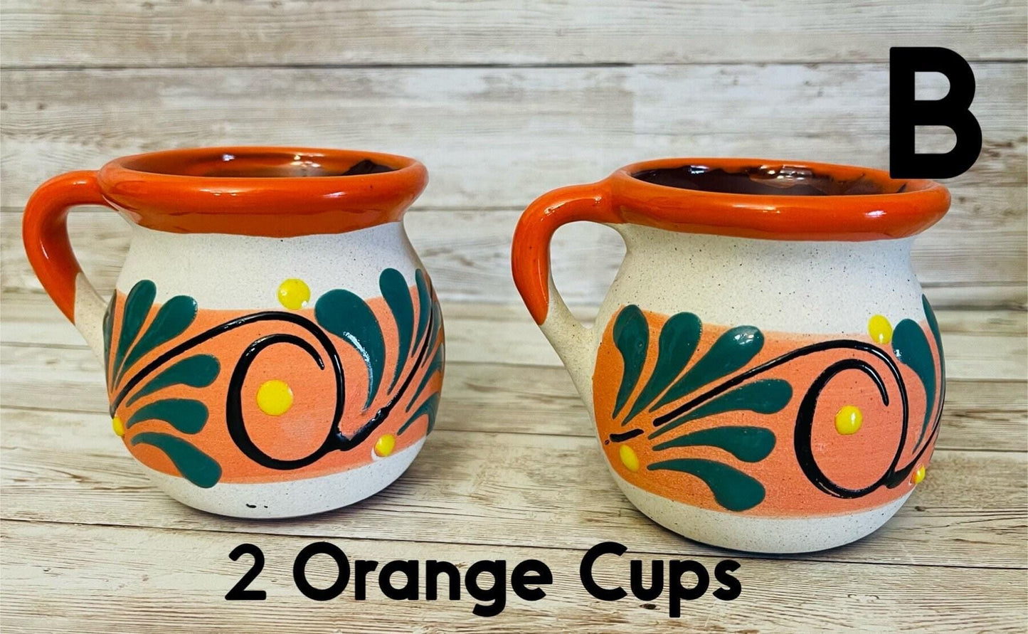 Mexican Pottery Cups Tazas de Barro Mexicanas