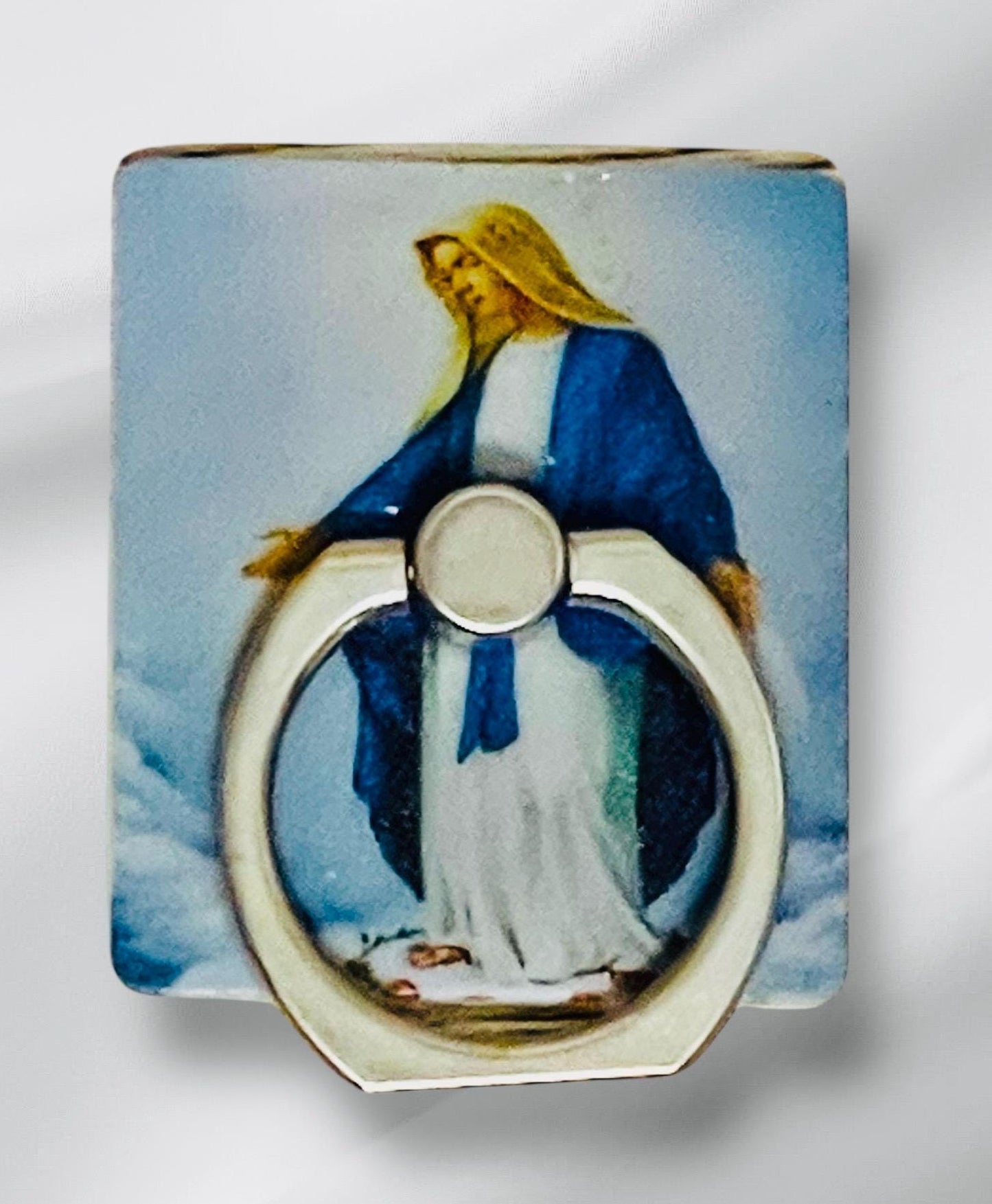 2x Phone Rings Grips Jesus on Cross Virgin Mary Virgin Mary with Baby Jesus 2x Arillos para Celular de Virgen Maria, Jesus en la Cruz,
