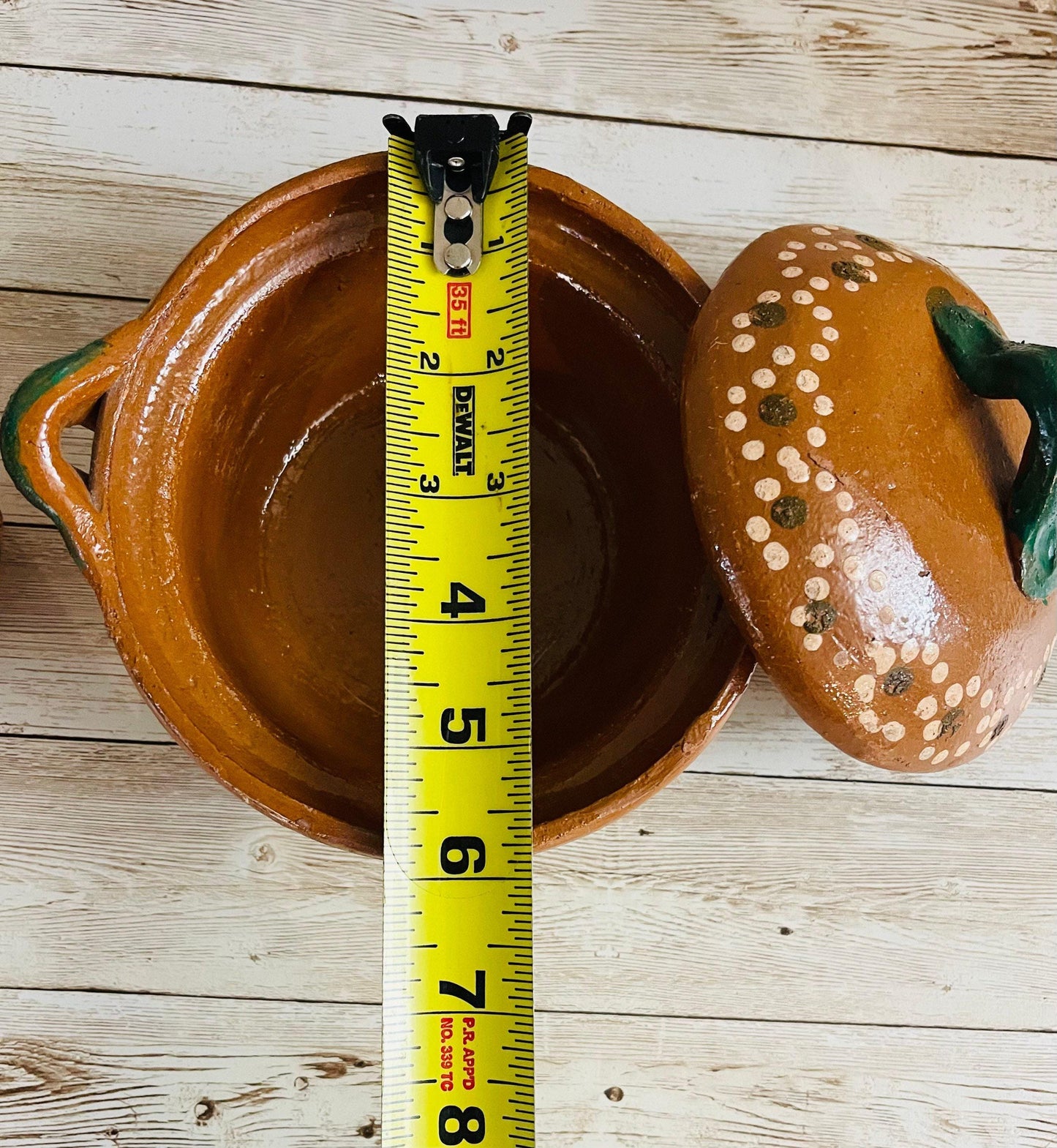 Servilletero y Cazuelita de Barro Mexicano Mexican Clay Napkin Holder and Casserole