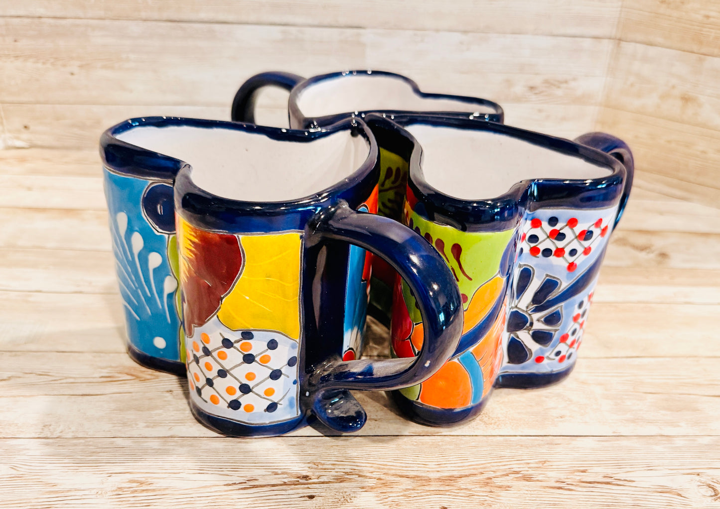 Tazas de Talavera en Forma de Corazon Mexican Heart Shaped Talavera Mugs