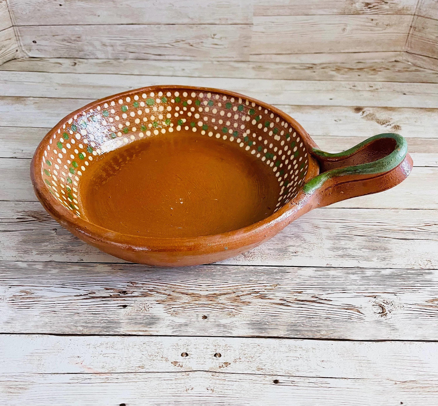 Sarten de Barro Mexicano Mexican Terracotta Frying Pan 8 inches