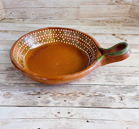 Sarten de Barro Mexicano Mexican Terracotta Frying Pan 8 inches