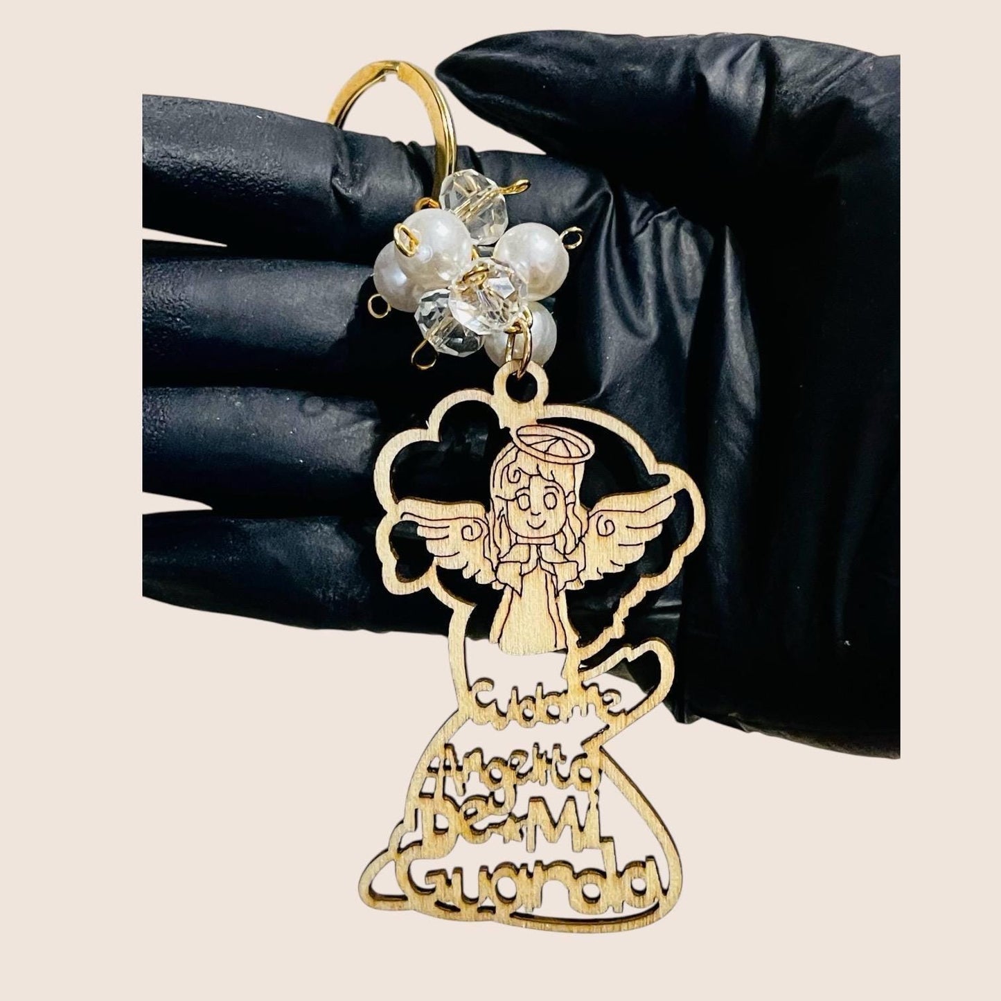 4 Mexican Wood Keychains 4 Llaveros Mexicanos Angel de mi Guarda, Dios te Salve Maria Virgen Maria Escoje 4 de tu Eleccion