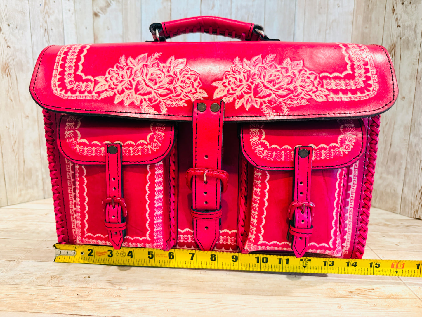 Unisex Leather Handmade Portfolio Leather Business Briefcase Mexican Artesanal Satchel Portafolio Artesanal de Piel de Cuero Amartillado