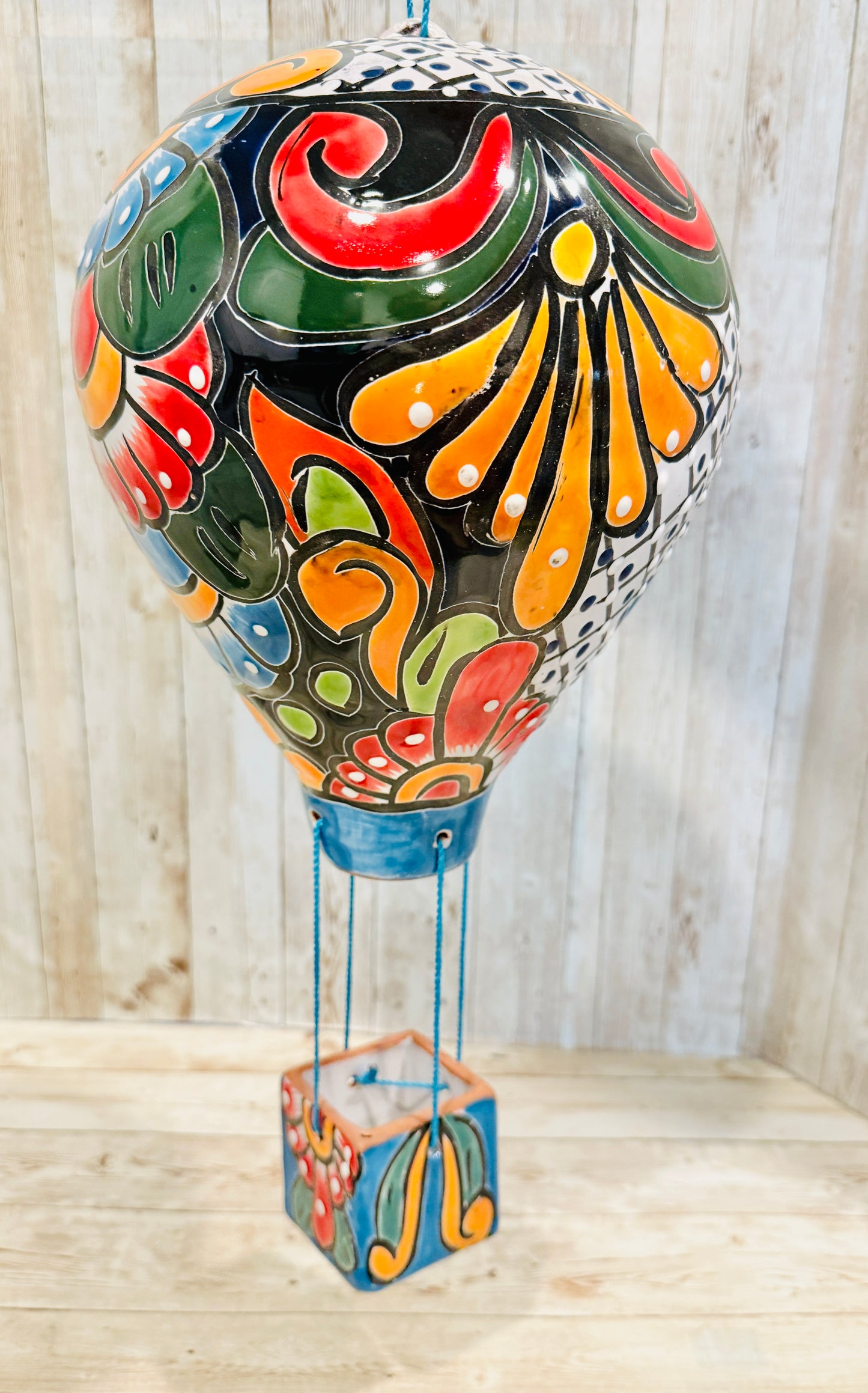 Mexican Talavera Hot Air Ballon Ceramic Hanging Decor Globo Aerostático Mexicano de Talavera Globo de Aire