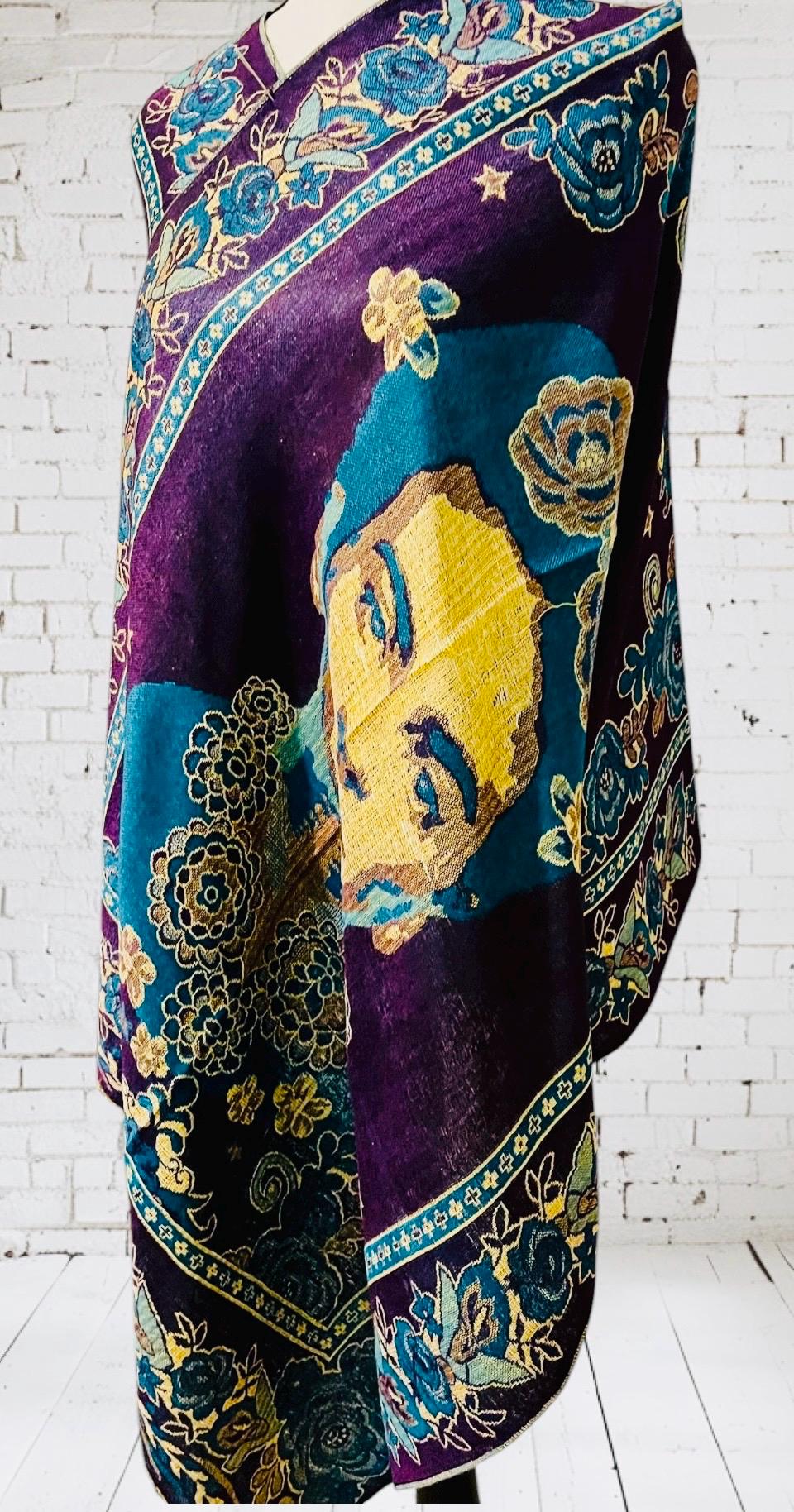 Artesenal Mexican Frida Kahlo Shawl Wrap Reboso Pashima Artesanal Mexicano de Frida Kahlo