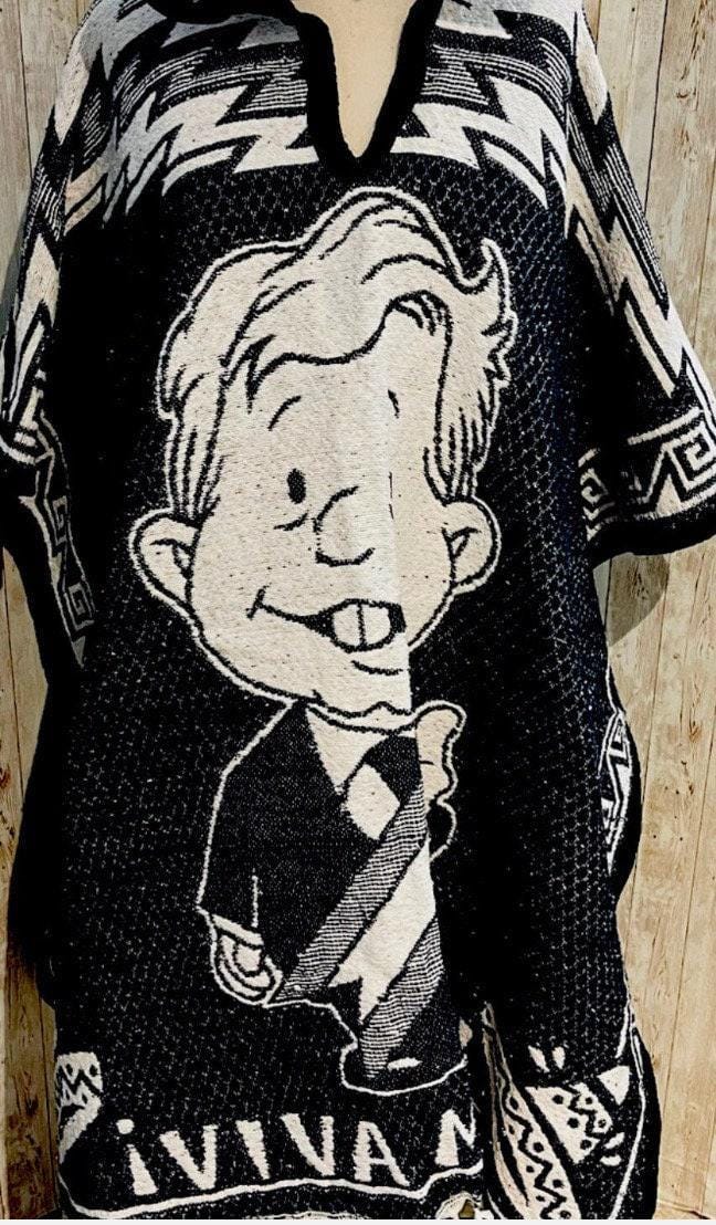 Mexican Poncho Gavan De Amlo Manuel Lopez Obrador con Gorro Mexican PONCHO with Hoodie