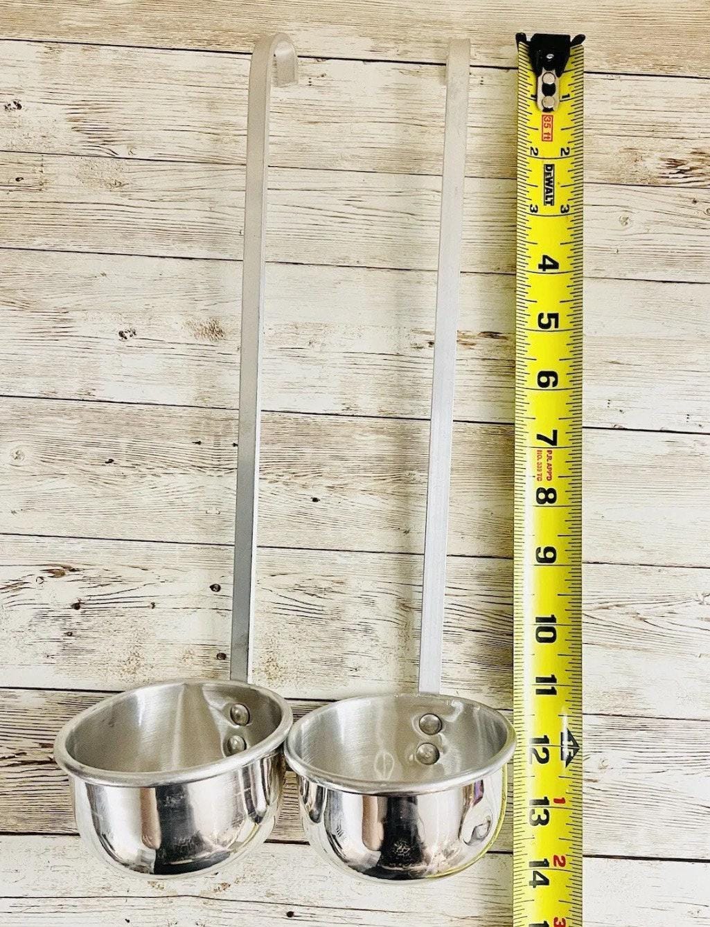 Mexican Ladle Aluminum Hooked Handle  Spoon for Vitrolero Lemonade Soup Cucharon De Aluminio Mexicano