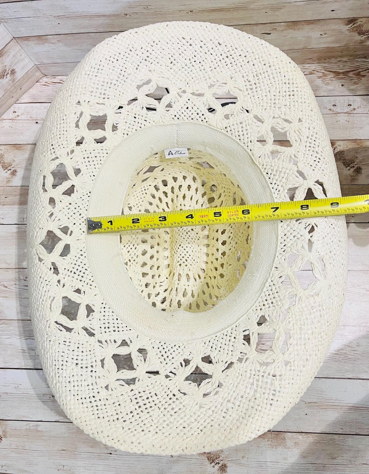 Beige Cowboy Hat One Size Sombrero Negro Vaquero con Toquilla
