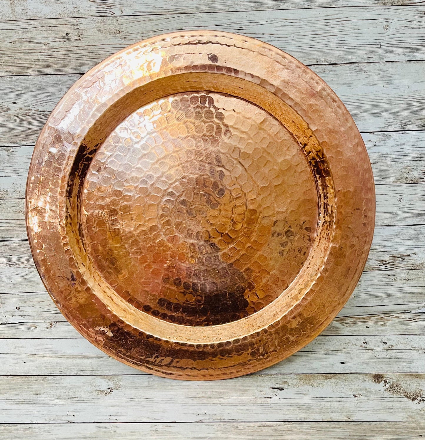 Mexican Copper Charger Plates Plato de Cobre Mexicano