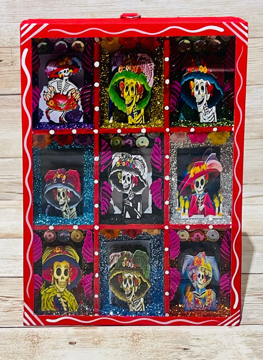 Nicho Mexicano De Catrinas Mexican Sugar Skulls Shadow Box
