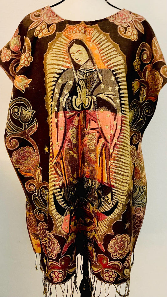 Virgin Mary Mexican Poncho Gavan de La Virgen Maria Poncho Mexicano Delgado de La Virgen Maria