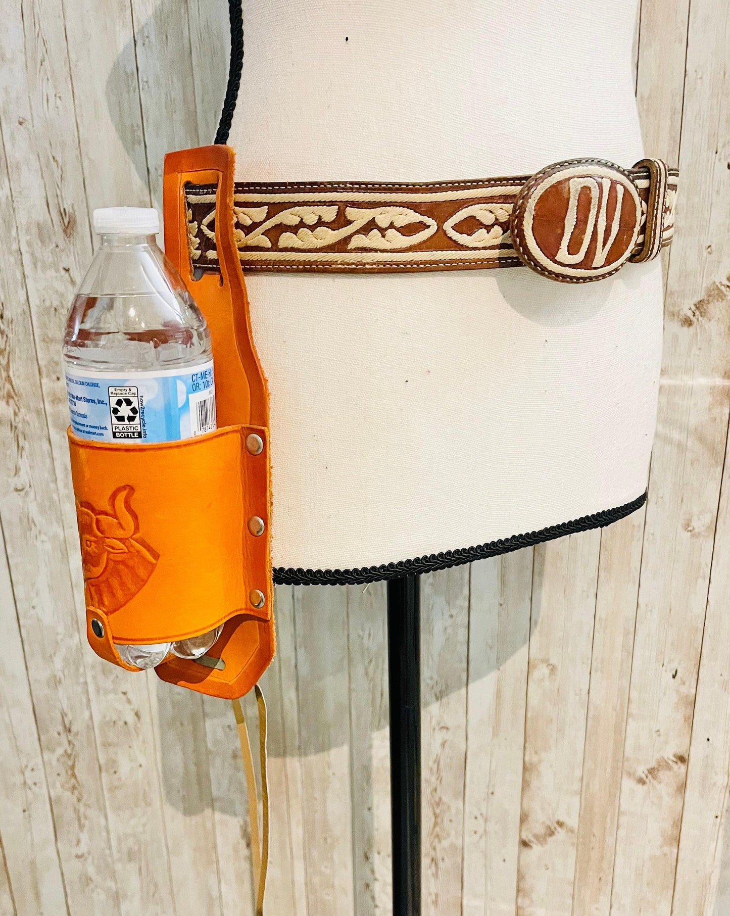 Belt Holster Bottle Holder Handmade Soft Genuine Leather Cargador De Botellas