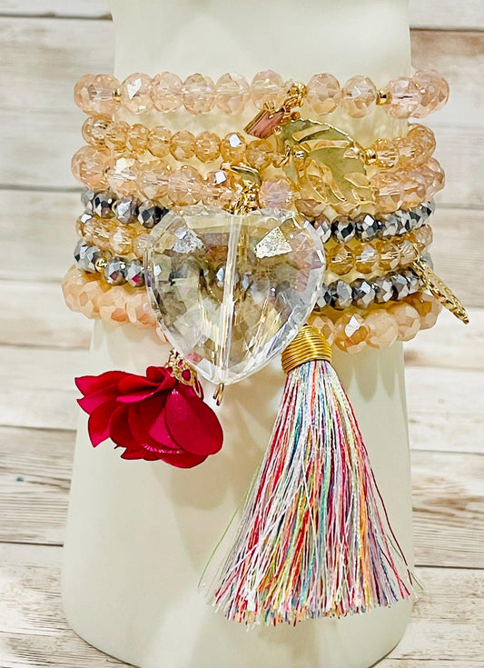 Handmade Mexican Artesanal Bracelets Set of 7 Beaded Bracelets Semanario Artesanal Mexicano 7 Pulseras