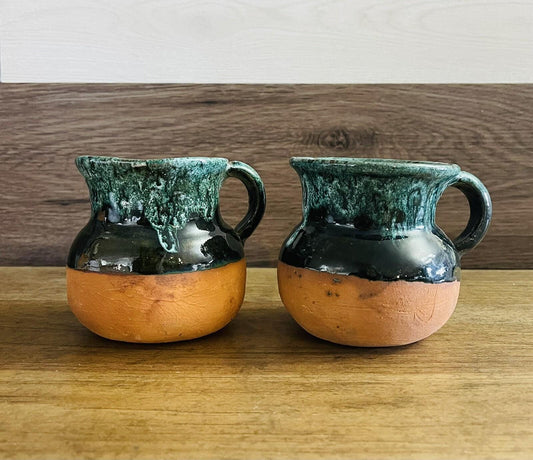 Tasa para cafe barro con pintura de engove  set de 2 tasas Pottery Coffee Mugs