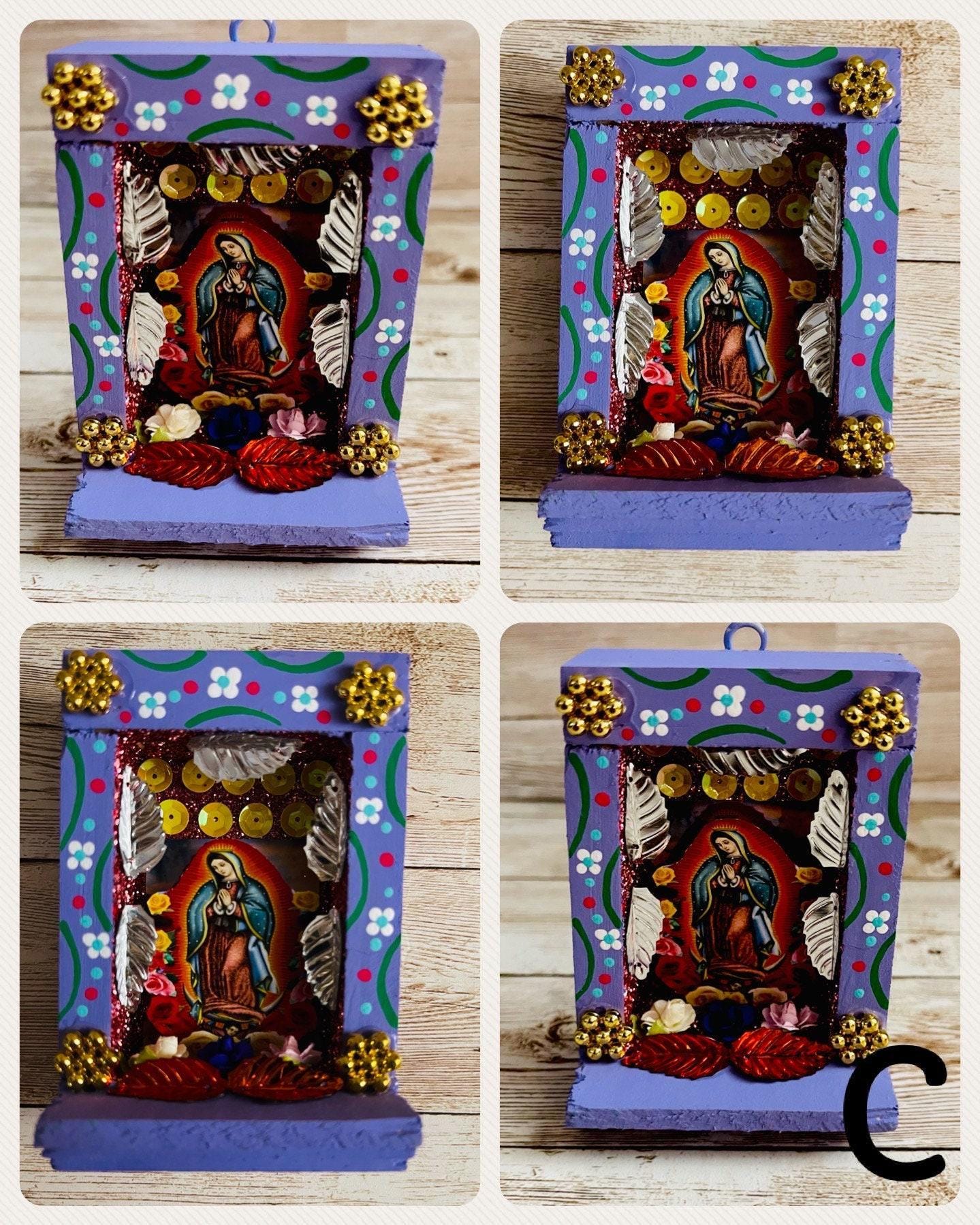 Nicho Mexicano de La Virgen Maria Virgin Mary  Shadow Box Nicho