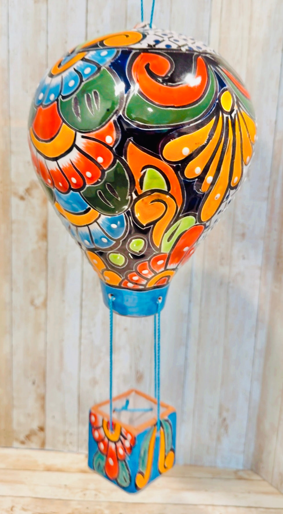 Mexican Talavera Hot Air Ballon Ceramic Hanging Decor Globo Aerostático Mexicano de Talavera Globo de Aire