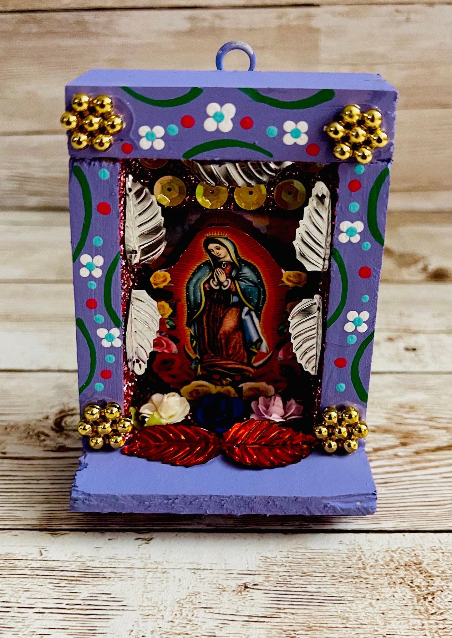 Nicho Mexicano de La Virgen Maria Virgin Mary  Shadow Box Nicho