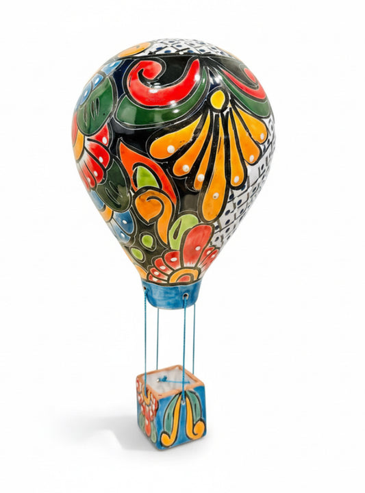 Mexican Talavera Hot Air Ballon Ceramic Hanging Decor Globo Aerostático Mexicano de Talavera Globo de Aire