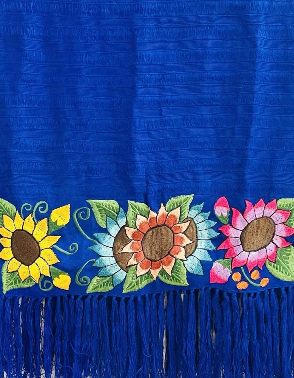 Mexican Embroidered Shawl Wrap Cover Reboso Mexicano Bordado