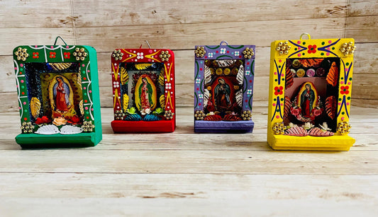 Nicho Mexicano de La Virgen Maria Virgin Mary  Shadow Box Nicho