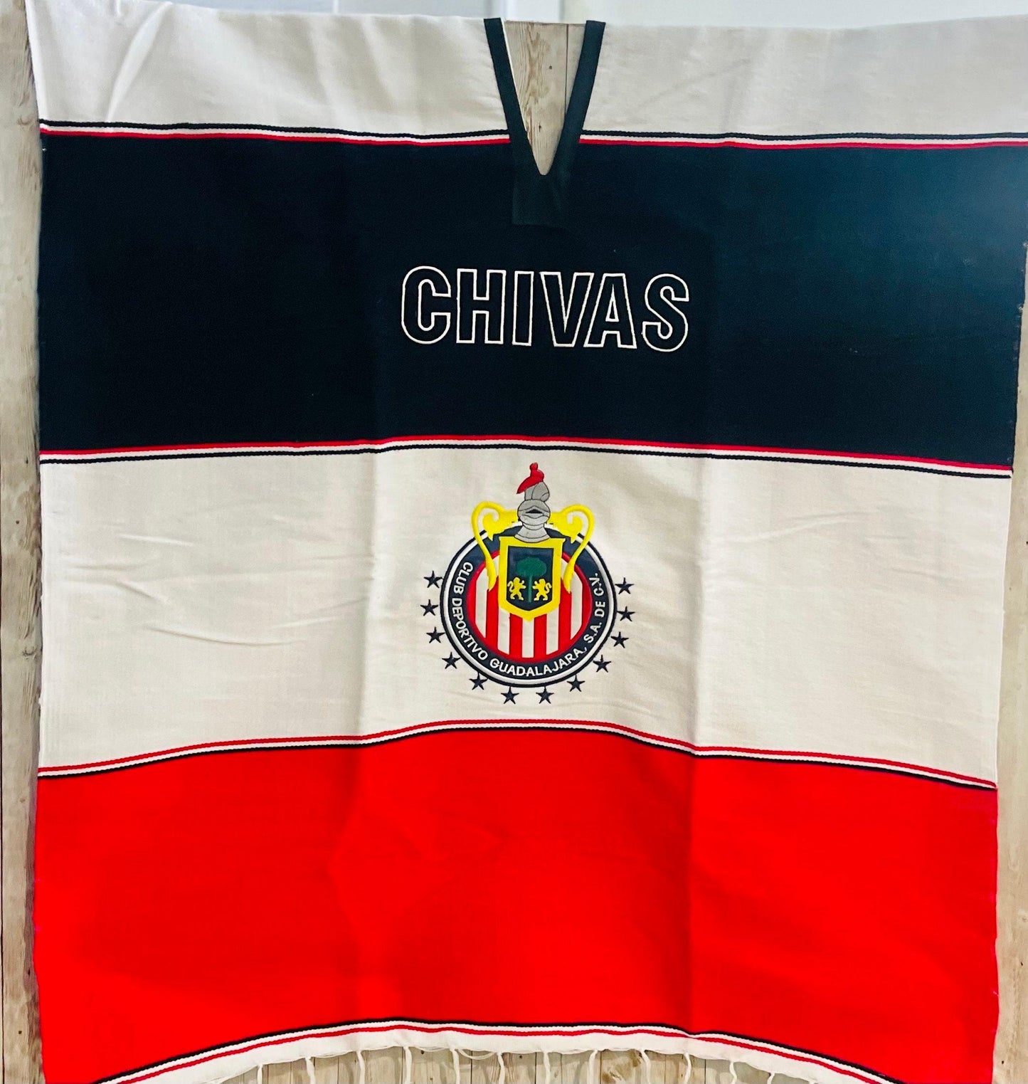 Poncho Mexicano de Guadalajara Chivas Poncho de Futbol Mexicano Mexican Soccer Poncho