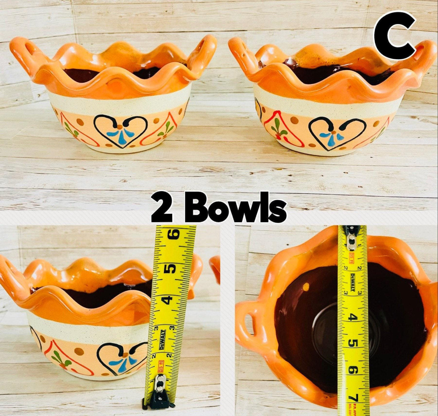 Terra Cota Mexican Spup Clay Bowls Platos de Barro Pozoleros