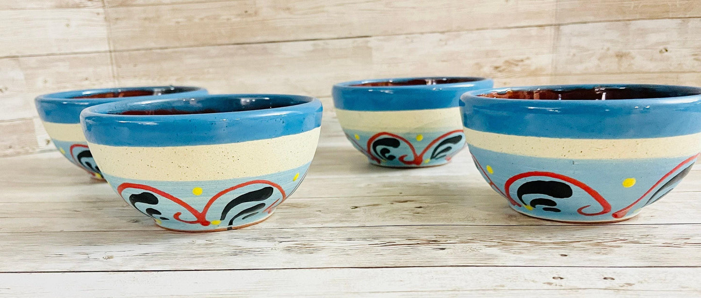 Terra Cota Mexican Clay Bowls with Mugs Platos de Barro con Tazas Engove