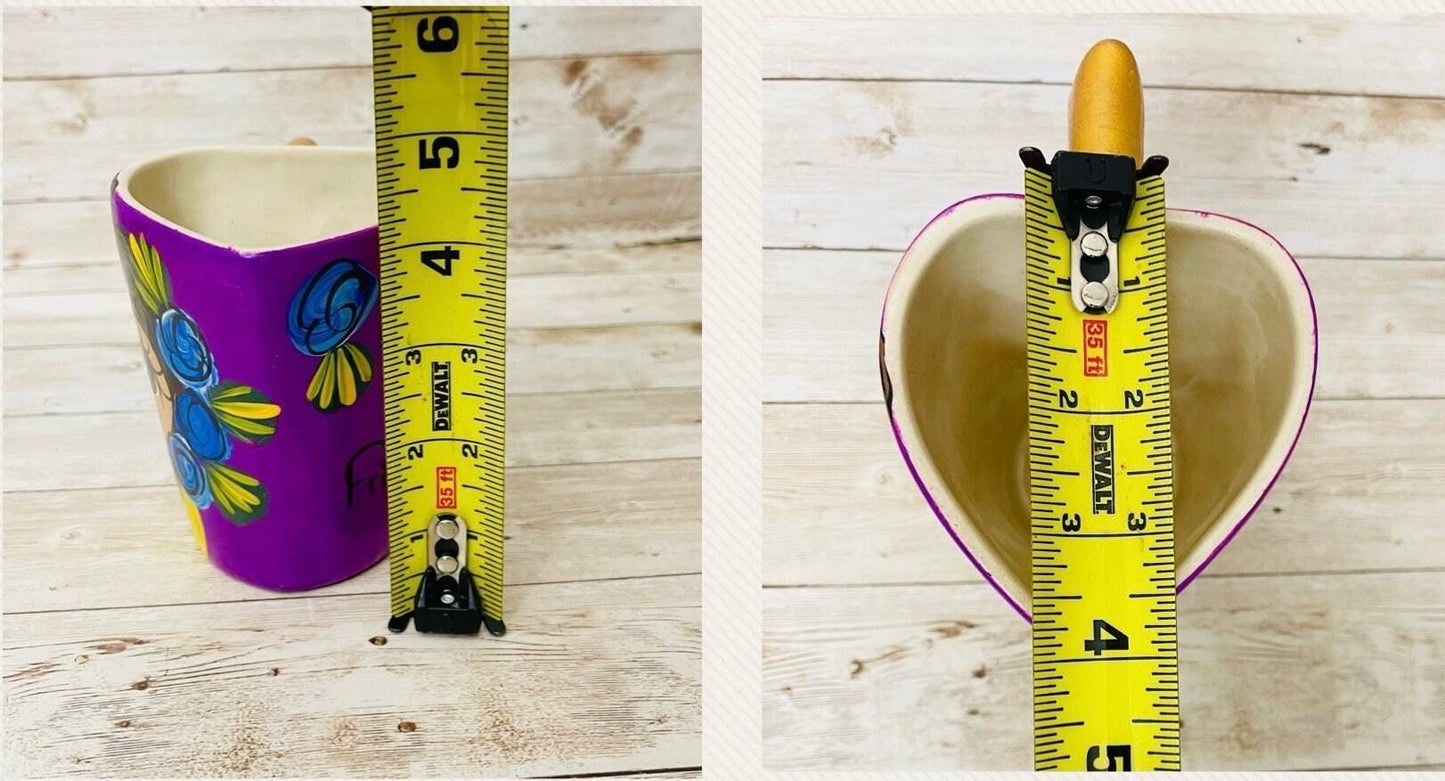Frida Kahlo Ceramic Heart Mug Cups Tazas De Ceramica De Corazon Frida Kahlo