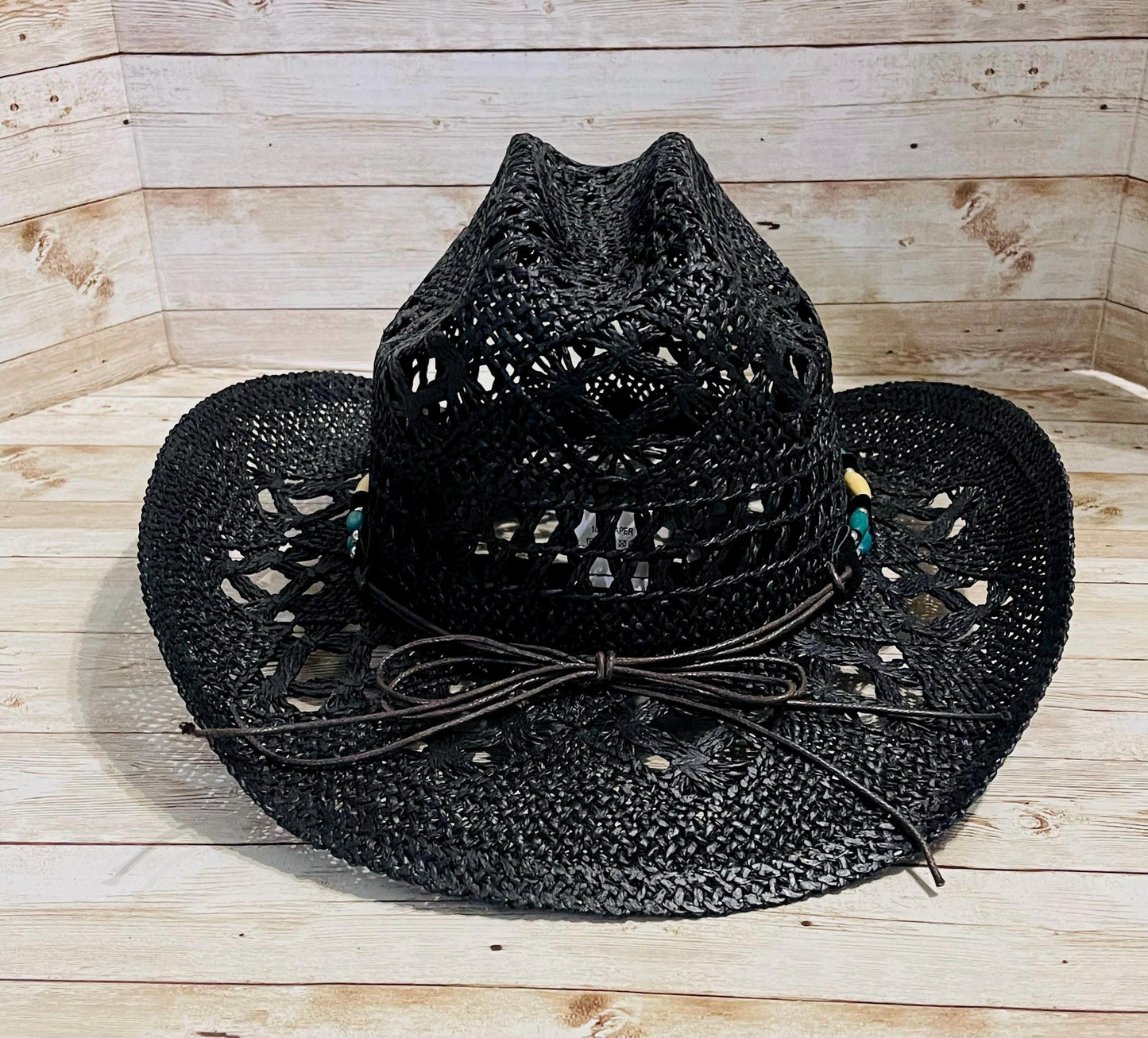 Black Cowboy Hat One Size Sombrero Negro Vaquero con Toquilla