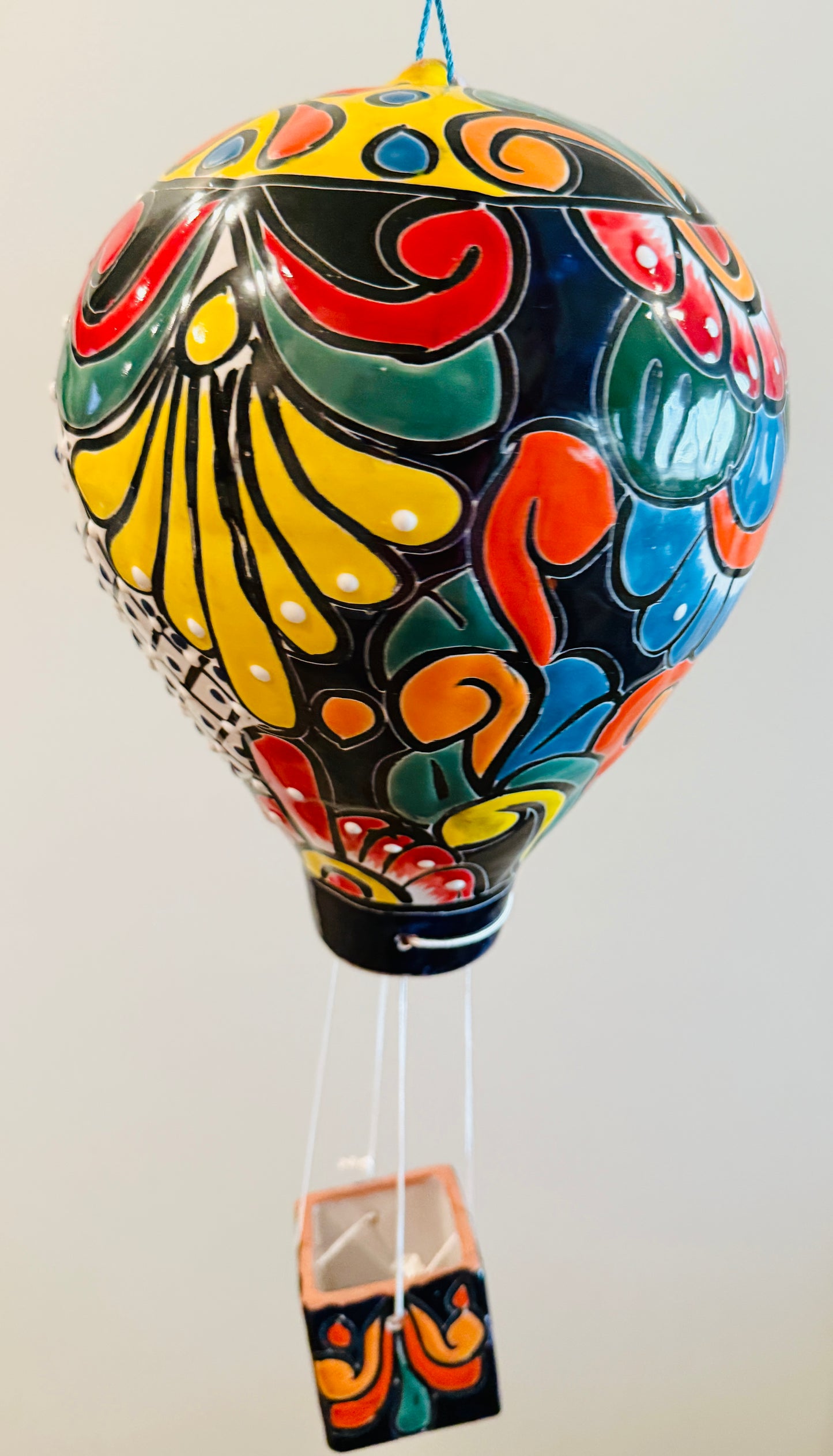 Mexican Talavera Hot Air Ballon Ceramic Hanging Decor Globo Aerostático Mexicano de Talavera Globo de Aire