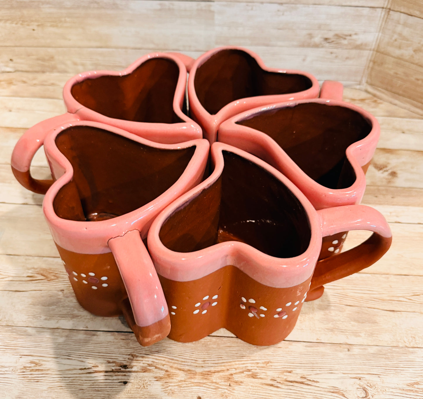 Tazas Forma Corazon de Barro Mexicano Mexican Terracota Heart Shaped Mugs