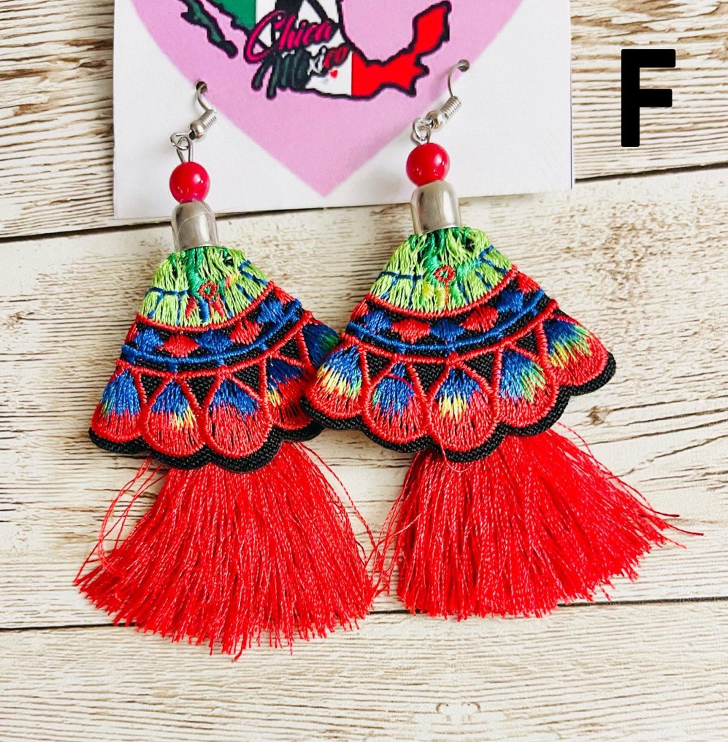 Mexican Artesanal Pompom Earrings Aretes Artesenales Mexicanos