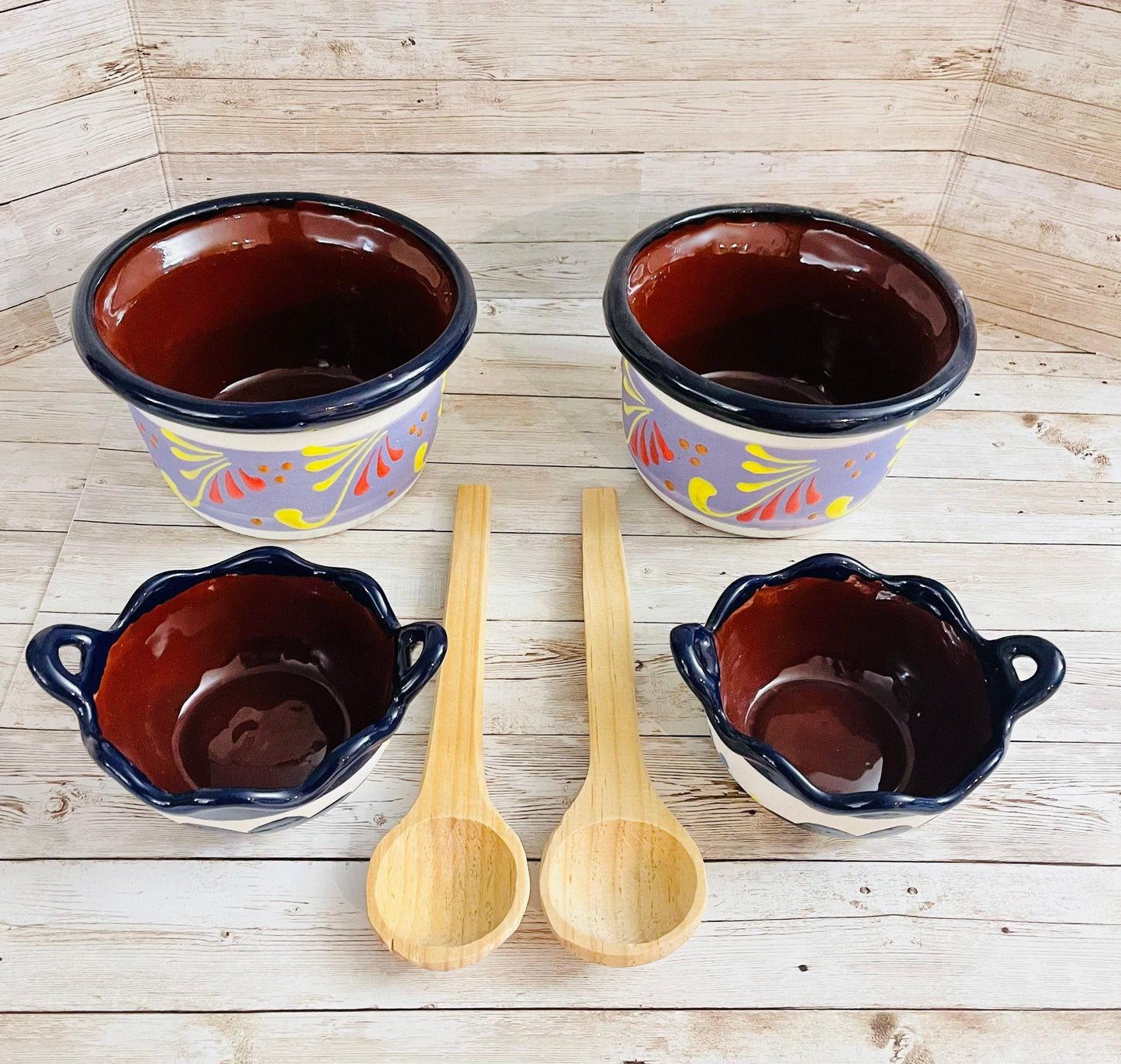 Terra Cota Mexican Clay Salsa Bowls Platos Salseros de Barro