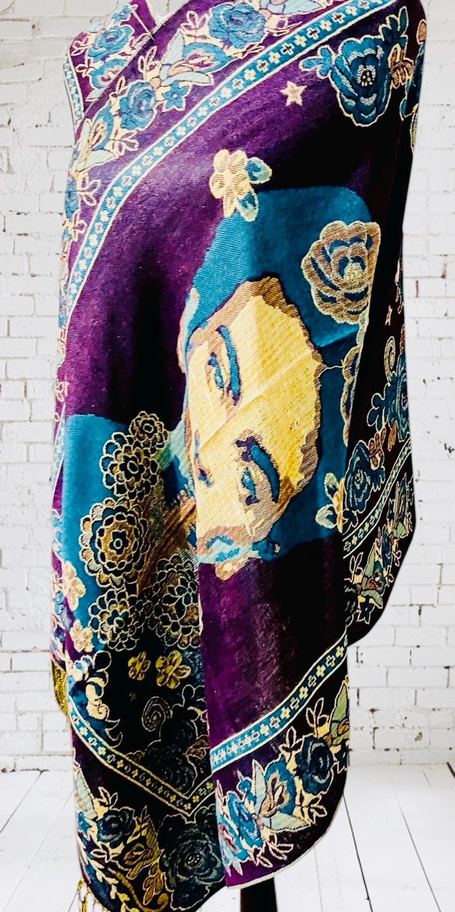 Artesenal Mexican Frida Kahlo Shawl Wrap Reboso Pashima Artesanal Mexicano de Frida Kahlo