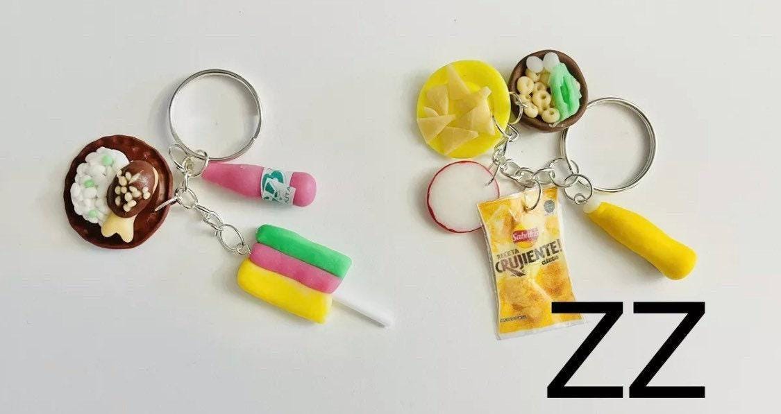 Llaveros de Ofrendas para Dia De Los Muertos Mexican Keychain Charms