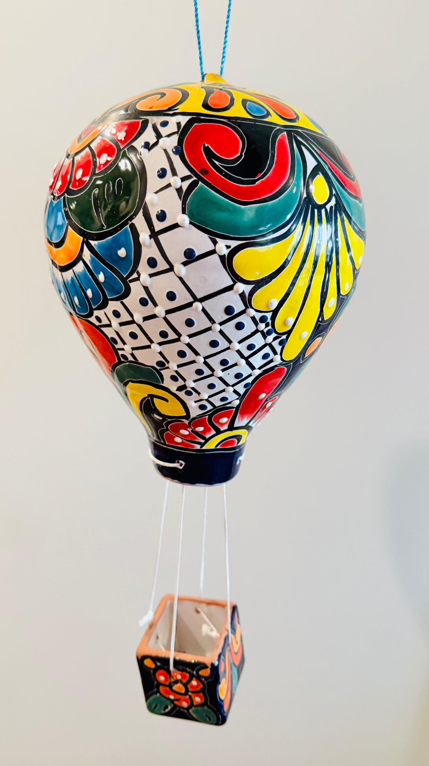 Mexican Talavera Hot Air Ballon Ceramic Hanging Decor Globo Aerostático Mexicano de Talavera Globo de Aire