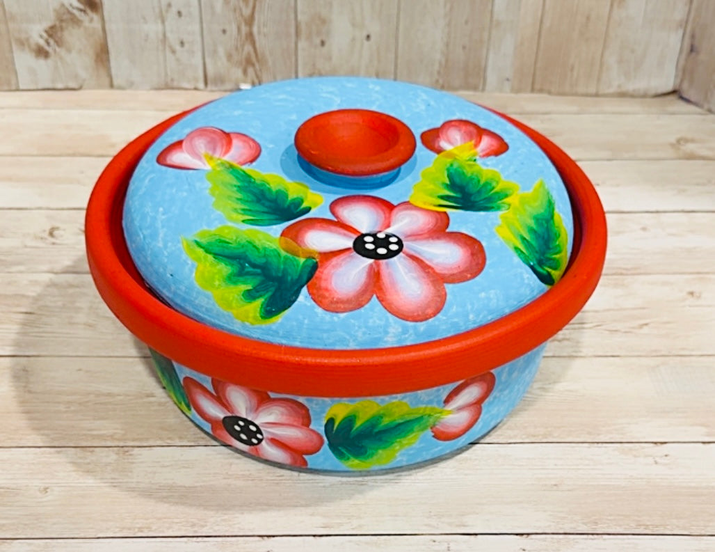 Tortillero oh Cazuela de Barro Mexicano Mexican Terra Cota Tortilla Warmer or Casserole