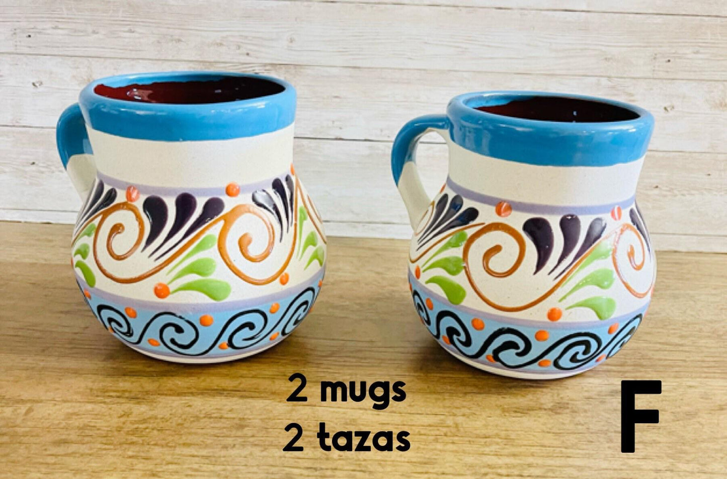 Mexican Jumbo Terracota Pottery Mugs Tazas de Barro Grandes Artesanales Engove