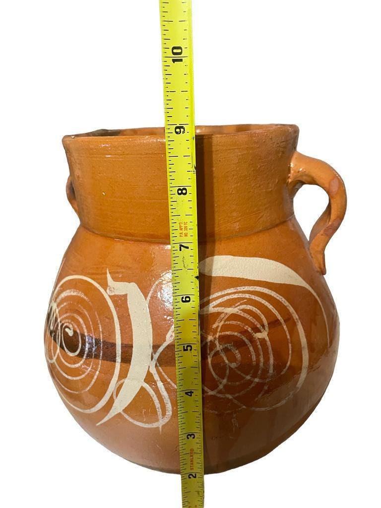 Olla de Barro Decorada con Tapa Clay Pot with lid Fits Up To 1 Kg Terracota Pot