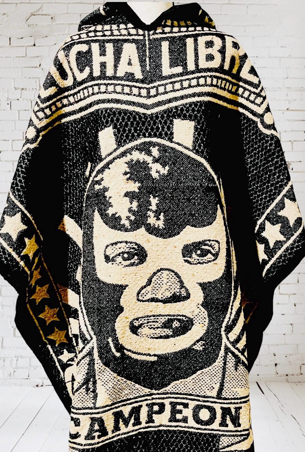 Mexican Poncho Gavan de Lucha Libre El Santo y Blue Demon