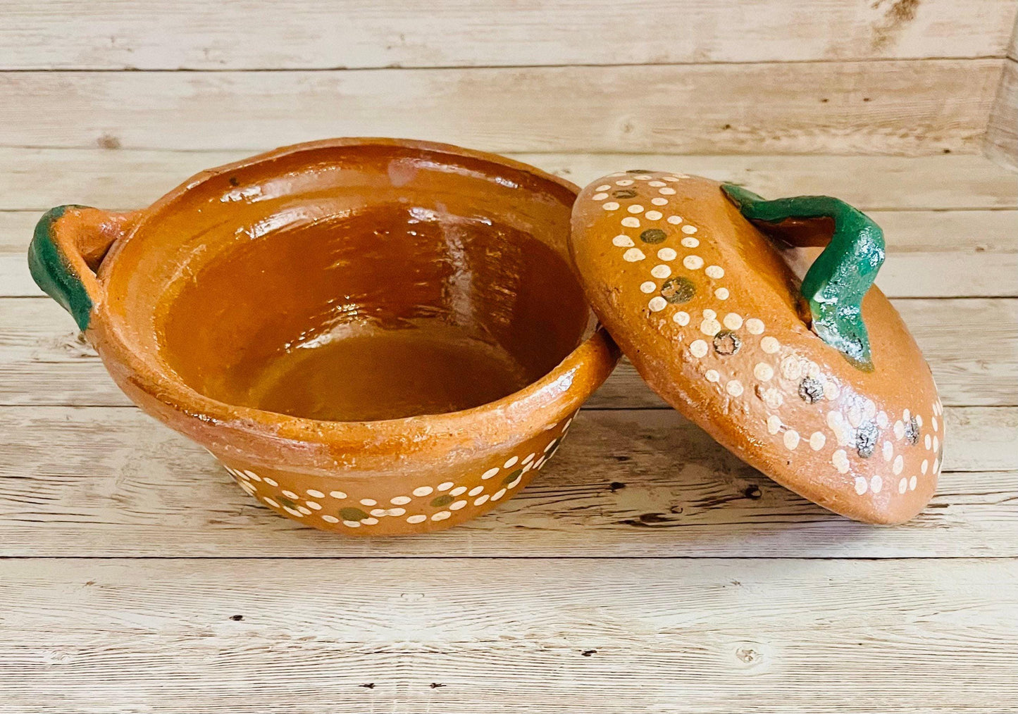 Mexican Casseroles Cazuelas de Barro con Tapa y Cucharas