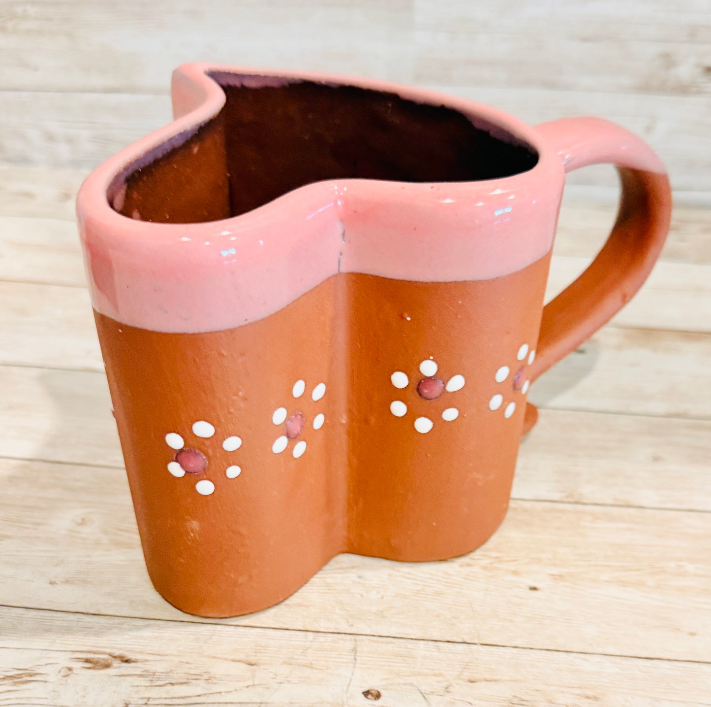 Tazas Forma Corazon de Barro Mexicano Mexican Terracota Heart Shaped Mugs