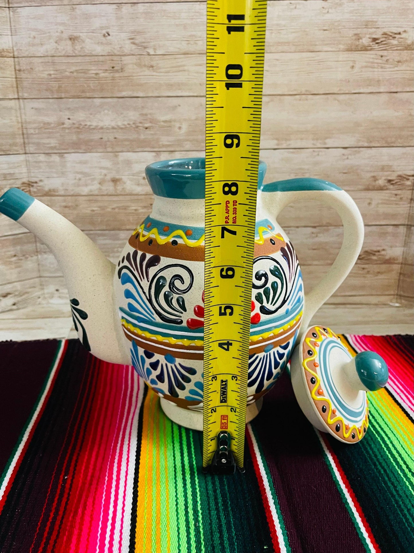 Terra Cotta Mexican Art Pottery CoffeeTea Pot Jarra Lechera Cafetera Artesanal Mexicana Engove