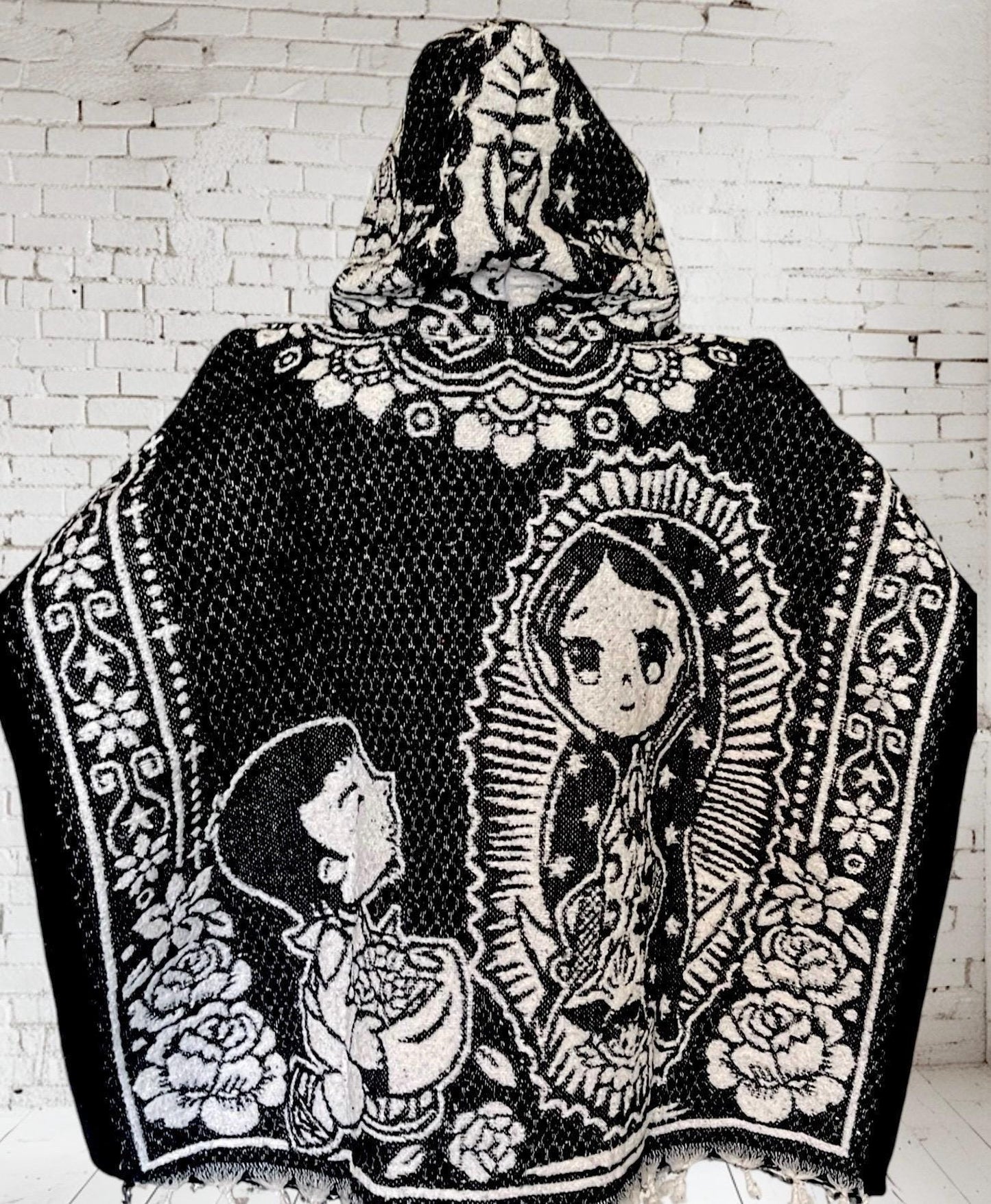 Virgin Mary Mexican Poncho Kids Size Poncho Gavan de la Virgencita Maria de niño/a