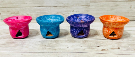 Anafres de Barro Mexicano Chico Small Mexican Clay Incense Burner for Day of the Dead Dia de Muertos